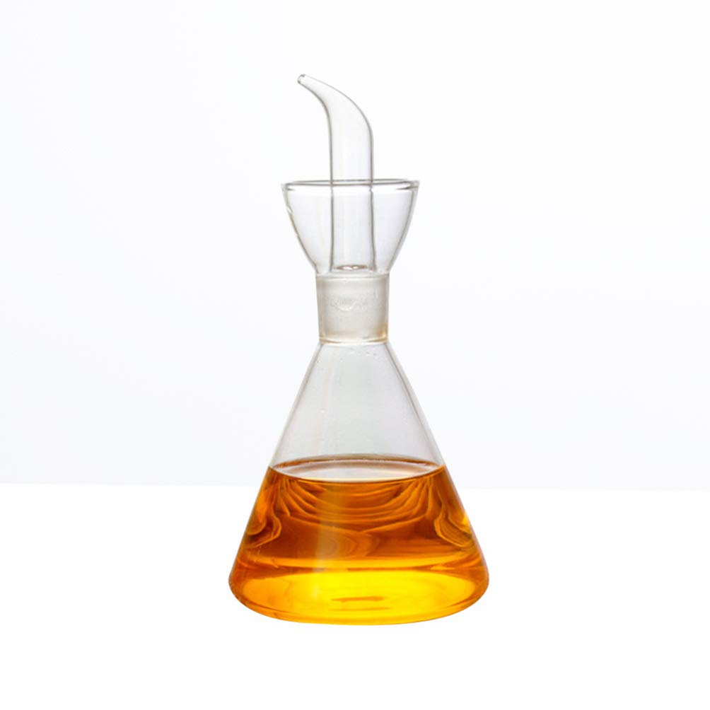 Cabilock 500ml Glass Oil Bottle Leakproof Olive Oil Dispenser Bottle Cooking Oil Vinegar Measuring Dispenser with Spout for Kitchen