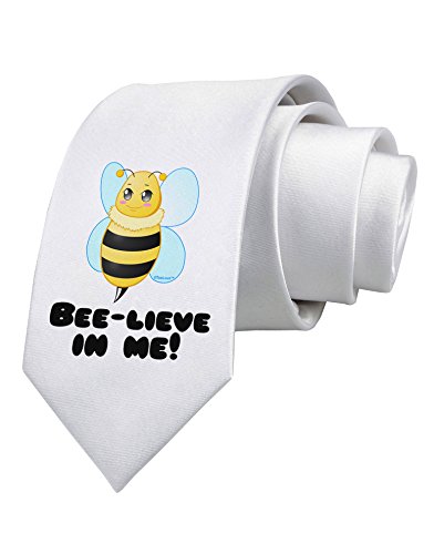 TooLoud Bee-lieve In Me Printed White Neck Tie