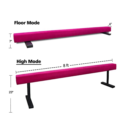 Peakpath 8FT Adjustable Gymnastic Balance Beam,High and Low Level Floor