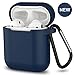 AirPods Case,SATLITOG Protective Silicone Cover Compatible with Apple AirPods 2 and 1(Not for Wireless Charging Case)(Dark Blue) primary