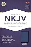 NKJV Large Print Compact Reference Bible, Cobalt Blue LeatherTouch
