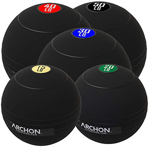 ARCHON Training 15 LB, 20 LB, and 30 LB Pound Slam Ball Set | Crossfit Workout | No Bounce Exercise Ball | Gym Equipment Accessories | Plyometric Exercise | Cardio | Jam Ball | Squats | Medicine Ball - Thumbnail 4