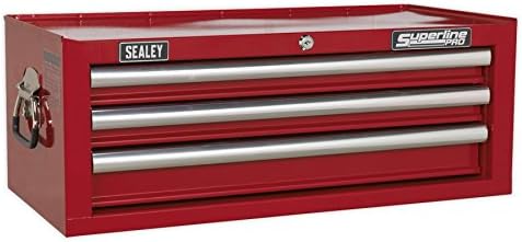 Sealey Ap33339 Mid Box 3 Drawer With Ball Bearing Slides Red