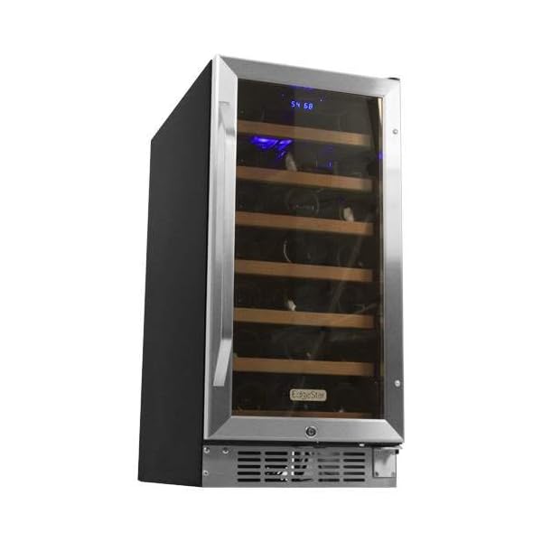 EdgeStar-30-Bottle-Built-In-Wine-Cooler-Stainless-SteelBlack