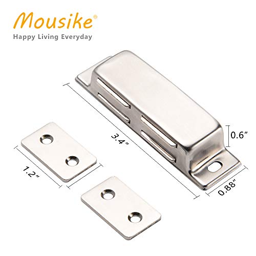 Mousike Double Magnetic Door Catchï¼Œ60lb Stainless Steel Cabinet Door Magnets with Strong Magnetic for Kitchen Cupboard Wardrobe Closet Cabinet Door Drawer Latch (60lb2Pack)