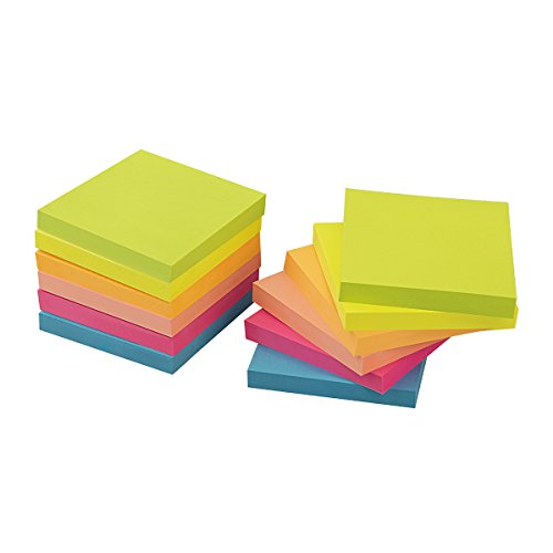 ZCZN 6 Bright Color Sticky Notes,3 in x 3 in 12 Pads/Pack 100 Sheets/Pad Sticky issue is improved (12 pack)