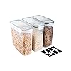 Cereal-Storage-Containers--3Pcs-Set-Plastic-Food-Storage-Containers--Practical-Cereal-Dispenser--Food-Grade-and-BPA-Free--Durable-and-Easy-to-Use--Ideal-for-Cornflakes-Flour-Storage nuovva Cereal Storage Containers – 3Pcs Set Plastic Food Storage Containers – Practical Cereal Dispenser – Food Grade…