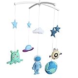 [Outer Space] Unisex Baby Crib Bell Stroller Car Seat Rotatable Musical Mobile