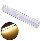 KINGSO 1 Pack Portable Wireless Motion Sensing Closet Cabinet Light,10-LED Stick-on Anywhere Adjustable Stairs, Attics, storage room Light with Magnetic Strip Battery Operated Warm White