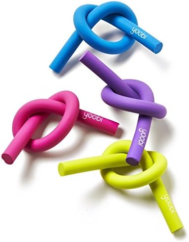 Yoobi Assorted Colors of Purple, Hot Pink, Lime Green, and blue Pretzel Erasers (4 Count)