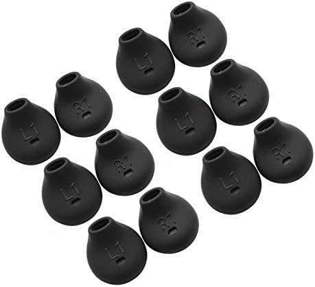 Loinstar Replacement in-Ear Sport Ear Tips Earbuds Eartips Eargels Plug Earphone Sleeve for Samsung S6 S6 Edge 9200 G9250 S7 S7 Edge 4 Pair (Black-6Pairs)