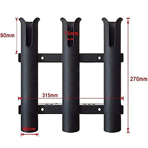 POFET Angelrutenhalterung, Rohr 3 Rutenhalter, Angelrute für Bootskajakgaragenlager oder LKW mit Schrauben seitlich… – Bild 5