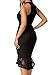 Dearlove Women's Sleeveless Mock Neck Floral Lace Cocktail Mermaid Bodycon Midi Dress