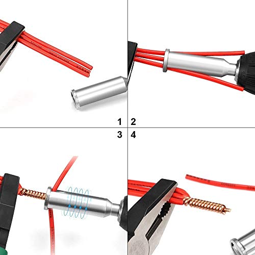 Wire Twisting Tool for Drill,Auto Manual Wire Stripping and Twister for Power Drill Drivers, 2 in 1 Wire Connector Tool