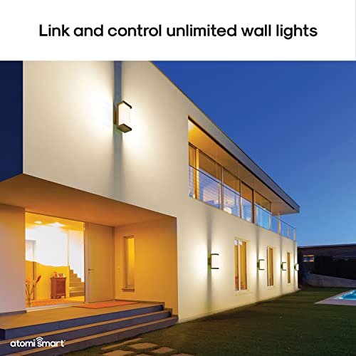 Atomi Smart WiFi LED Square Wall Sconce Lights 2 Pack, 1200 Lumens