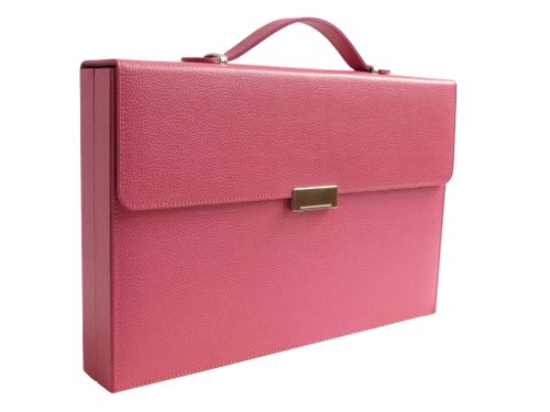 Zaza & Sacci Travel Backgammon Set - (15" Leather Case) - Pink