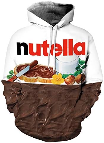Keasmto Nutella Hoodie with Zipper Chocolate Hoodies Pullover for Men and Women