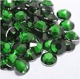 Beading Station 1000-Piece Flat Back Brilliant 14-Cut Round Rhinestones, 4mm-16ss, Emerald
