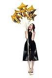 Treasures Gifted Gold Foil Star Balloons Twinkle Star Shaped Pack of 6 New Year Eve Party Supplies for Baby Shower Birthday School Office Christmas Party Decorations