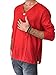 Men's Summer T-shirt 100% Cotton Thai Hippie Shirt V-neck Beach Yoga Top (X-large, Red)