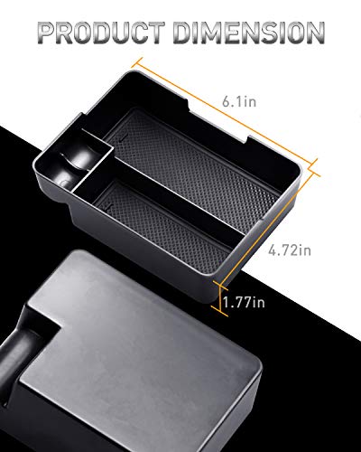 LESAUCE Center Console Organizer Tray for 2017 2018 2019 Tesla Model 3 Accessories with Coin and Sunglass Holder Armrest Storage Box