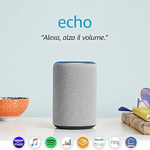 Amazon Echo (3ª generazione) – Altoparlante intelligente con Alexa – Tessuto grigio mélange