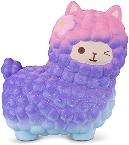 VLAMPO Alpaca Galaxy Slow Rising Scented Colourful Decoration Stress Relief Jumbo Animal Squeeze Toy