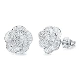 Jiayiqi Jewelry Women Elegant Flower Ear Stud 925 Sterling Silver Color Sakura Earrings