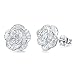Women Elegant Flower Ear Stud 925 Sterling Silver Color Sakura Earrings