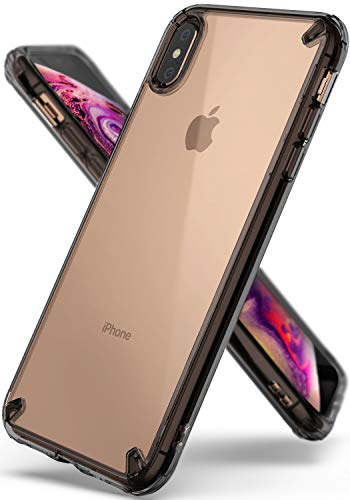 Ringke [Fusion] Compatible with iPhone Xs Max Case, Transparent PC Back TPU Bumper [Drop Defense] Raised Bezels Scratch Protection Natural Form Cover for Apple iPhone Xs Max 6.5" 2018 - Smoke Black