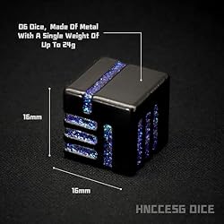 D6 Metal Dice Set, HNCCESG 6 Sided Dice 6 Pieces