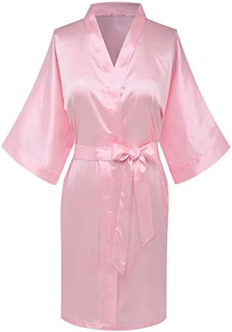 Women's Bathrobe Silk Kimono Robe Short Satin Robe For Bridesmaids and Bride For Wedding Party