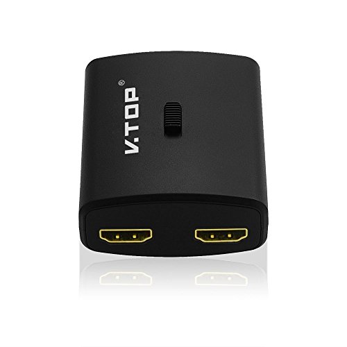 V.TOP HSW03 4Kx2k Manual Controlled 2-In-1-Out HDMI Switcher or 1-In-1-Out Monitor Selector (Black)