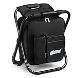 Goplus 3 in 1 Backpack Cooler Chair, Folding Camping Chair, Multifunction Collapsible Camping Stool Perfect for Outdoor Events Hiking Events, Beach, Fishing