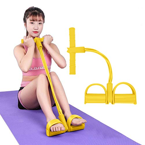 Sannysis-Elastic-Traction-Rope-Adopts-4-Traction-Ropes-Ankle-Puller-Sit-Up-Mat-Pull-Rope-Foot-Pedal-Exerciser-Fitness-Equipment