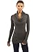 PattyBoutik Women's Cowl Neck Raglan Long Sleeve Zip Sweater