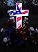 Solar Lighted American Flag Cross by Eternal Light | Veteran Cross Decoration Heartfelt Cemetery Memorial 14