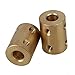 2pcs 7 x 7mm Motor Shaft Rigid Brass Sleeve Coupling Connector + Tighten Screws