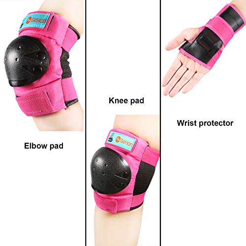 Protective Gear Set for Kids from 3 to 12 Years Old (Pink)