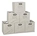 Niche Cubo Set of 6 Foldable Fabric Storage Bin with Label Holder- Natural