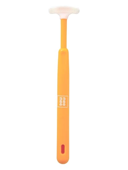 Mee Mee Tender Tongue Cleaner Brush (Single Pack, Orange)
