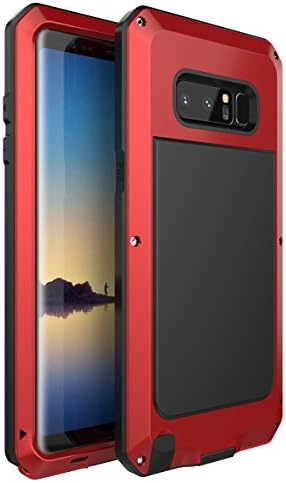 Galaxy Note 8 Case, Amever Water Resistant Aluminum Metal Alloy Bumper Frame [ Shockproof Dropproof Dirtyproof ] Anti Shake Outdoor Sports Protective Back Cover Case for Samsung Galaxy Note 8 - Red