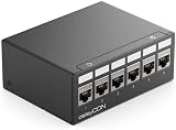 deleyCON 6 Port Patch Panel 1U STP CAT6a Keystone Jacks Black Network LAN DSL view 2
