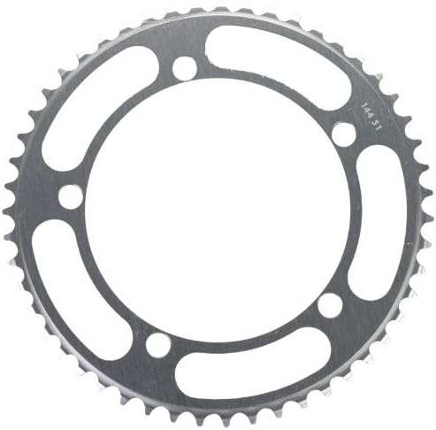 Rocket Alloy Chainring 144mm, 5 Bolt 51T Silver 1/8 Track Pitch by Rocket Rings