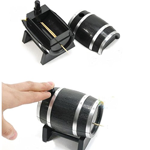 Miklan Toothpick Box Container Dispenser Holder Wine Barrel Automatic Plastic