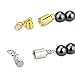 LolliBeads (TM) Barrel Style Magnetic Jewelry Clasps Findings Magnetic Lobster Clasps for Necklace 8 mm Silver/Gold Mixed 10 Sets