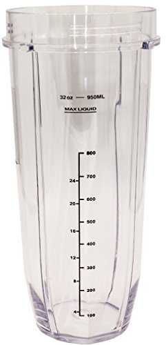 Blendin Replacement Jar with Sip N Seal Lid, Fits Nutri Ninja Auto IQ and Duo Blenders (2, 32 Ounce)