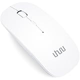 UHURU Rechargeable Bluetooth Wireless Mouse for PC, Mac, Laptop, Android Tablet - White