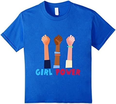 Kids Girl Power Great Feminist T-Shirt 6 Royal Blue