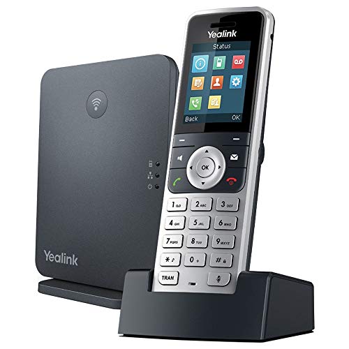Yealink W53P Cordless DECT IP Phone and Base Station, 1.8-Inch Color Display. 10/100 Ethernet, 802.3af PoE, Power Adapter Included